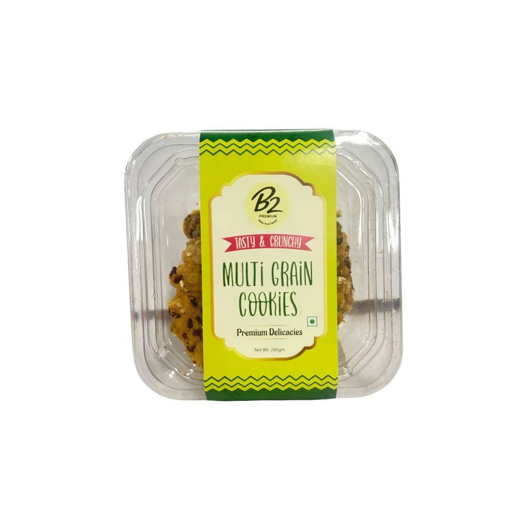 B2 Premium Multi Grain Cookies 200gm pack of crunchy and wholesome cookies