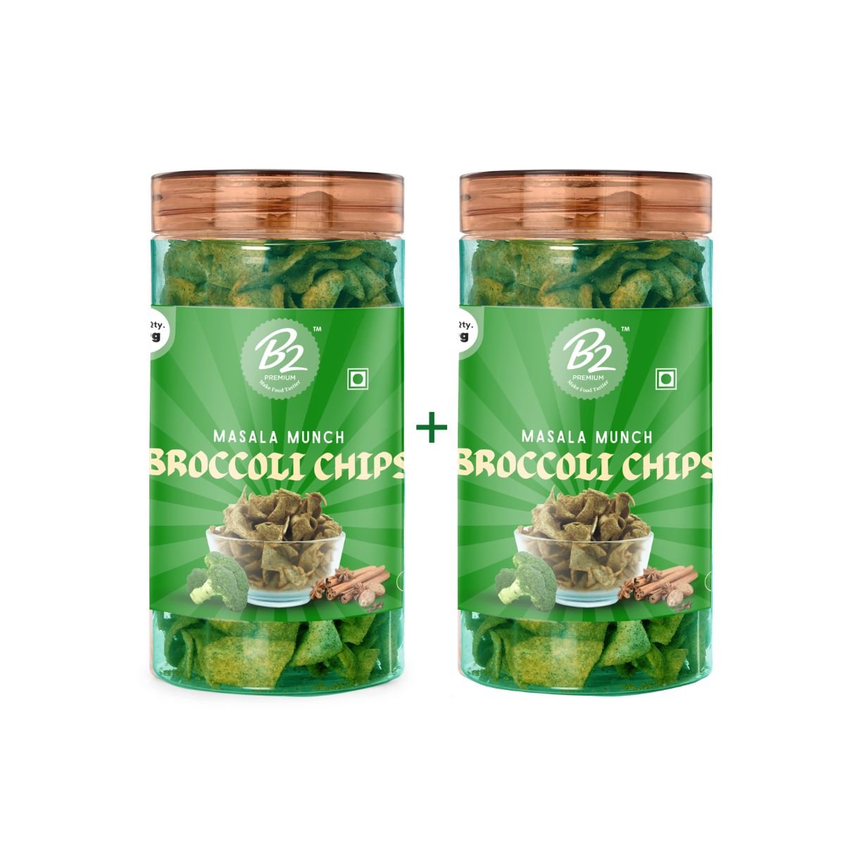 B2 Premium Broccoli Chips Jar 130gm – Nutritious baked and crunchy vegetable snack
